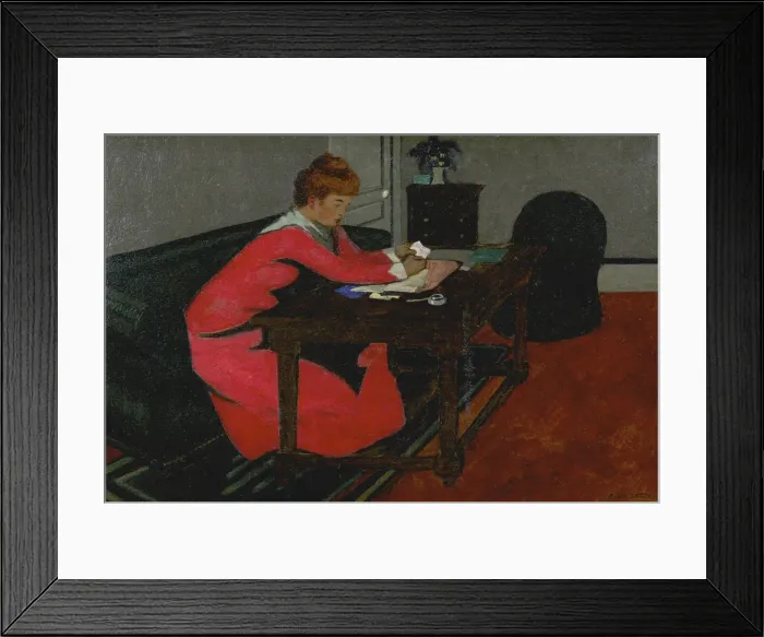 Framed Print : Misia at her desk, 1897. Artist: Vallotton, Felix Edouard (1865-1925) Framed Print : Misia at her desk, 1897. Artist: Vallotton, Felix Edouard (1865-1925)