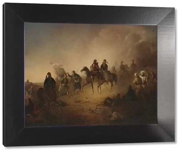 Markos Botsaris at the Battle of Karpenisi, on the night of August 8, 1823, 1852. Artist: Tepa, Franciszek Tomasz (1829-1889)