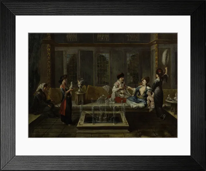Framed Print : The Conversation, First half of the 18th century. Artist: Vanmour (Van Mour), Jean-Baptiste, (School) Framed Print : The Conversation, First half of the 18th century. Artist: Vanmour (Van Mour), Jean-Baptiste, (School)