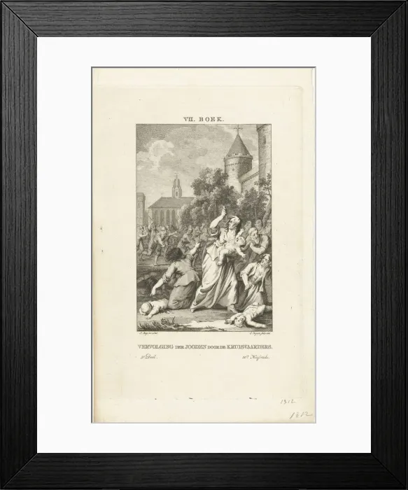 Framed Print : Persecution of the Jews by the crusaders, 1784. Artist: Bogerts, Cornelis (1745-1817) Framed Print : Persecution of the Jews by the crusaders, 1784. Artist: Bogerts, Cornelis (1745-1817)