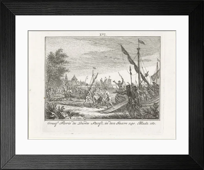 Framed Print : The Death of Floris III of Holland at Antioch, 1784. Artist: Fokke, Simon (1712-1784) Framed Print : The Death of Floris III of Holland at Antioch, 1784. Artist: Fokke, Simon (1712-1784)