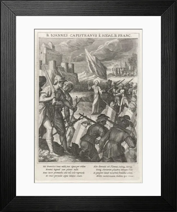 Framed Print : Saint John of Capistrano leads the Christian forces in the siege of Belgrade, 1615. Artist: Kager, Johann Matthias (1575-1634) Framed Print : Saint John of Capistrano leads the Christian forces in the siege of Belgrade, 1615. Artist: Kager, Johann Matthias (1575-1634)