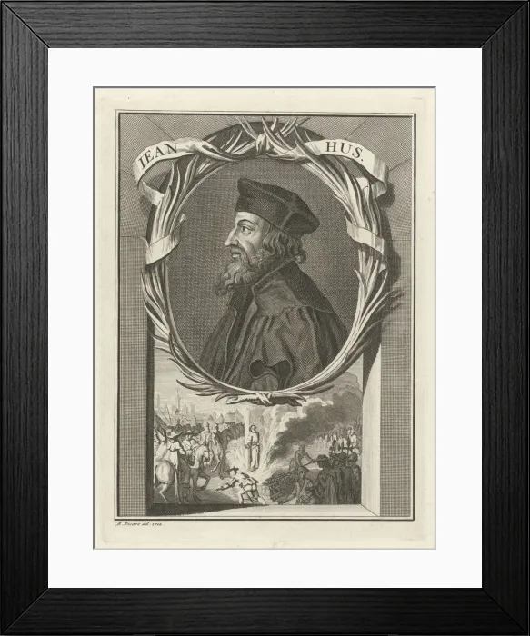 Framed Print : Portrait of John Hus, 1712. Artist: Picart, Bernard (1673?1733) Framed Print : Portrait of John Hus, 1712. Artist: Picart, Bernard (1673?1733)