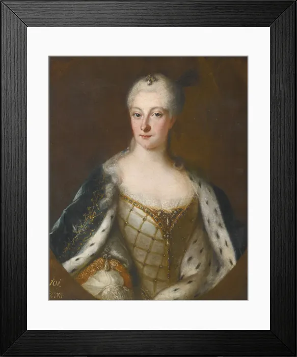 Framed Print : Portrait of Henriette Maria of Brandenburg-Schwedt (1702-1782). Artist: Pesne, Antoine, School (1683-1757) Framed Print : Portrait of Henriette Maria of Brandenburg-Schwedt (1702-1782). Artist: Pesne, Antoine, School (1683-1757)