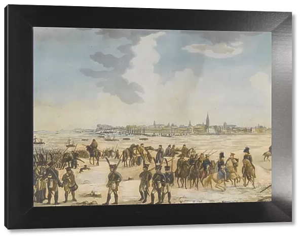 The Crossing of the Rhine near Dusseldorf by the Russian Army, 13 January 1814, 1814. Artist: Anonymous