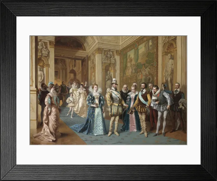 Framed Print : Henry IV and Marie de Medicis. Artist: Bakalowicz, Wladyslaw (1831-1904) Framed Print : Henry IV and Marie de Medicis. Artist: Bakalowicz, Wladyslaw (1831-1904)