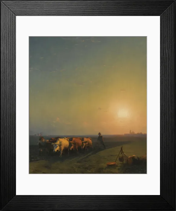 Framed Print : Ploughing the fields, Crimea, 1865. Artist: Aivazovsky, Ivan Konstantinovich (1817-1900) Framed Print : Ploughing the fields, Crimea, 1865. Artist: Aivazovsky, Ivan Konstantinovich (1817-1900)
