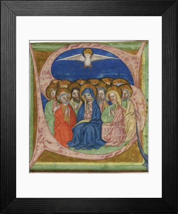 Framed Print : The Pentecost. Initials from an manuscript Gradual, ca 1430. Artist: Anonymous Framed Print : The Pentecost. Initials from an manuscript Gradual, ca 1430. Artist: Anonymous