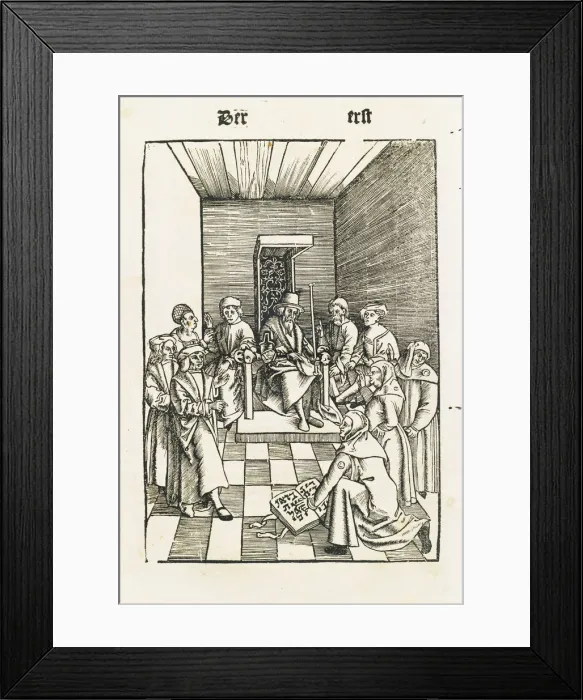 Framed Print : Jewish Oath (From the Laienspiegel, Augsburg), 1509. Artist: Tengler, Ulrich (ca 1441-1521 / 22) Framed Print : Jewish Oath (From the Laienspiegel, Augsburg), 1509. Artist: Tengler, Ulrich (ca 1441-1521 / 22)