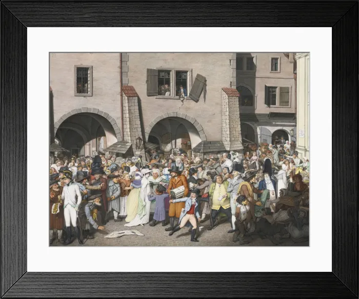Framed Print : Bustling Marketplace, Prague, 1804. Artist: Opiz, Georg Emanuel (1775-1841) Framed Print : Bustling Marketplace, Prague, 1804. Artist: Opiz, Georg Emanuel (1775-1841)