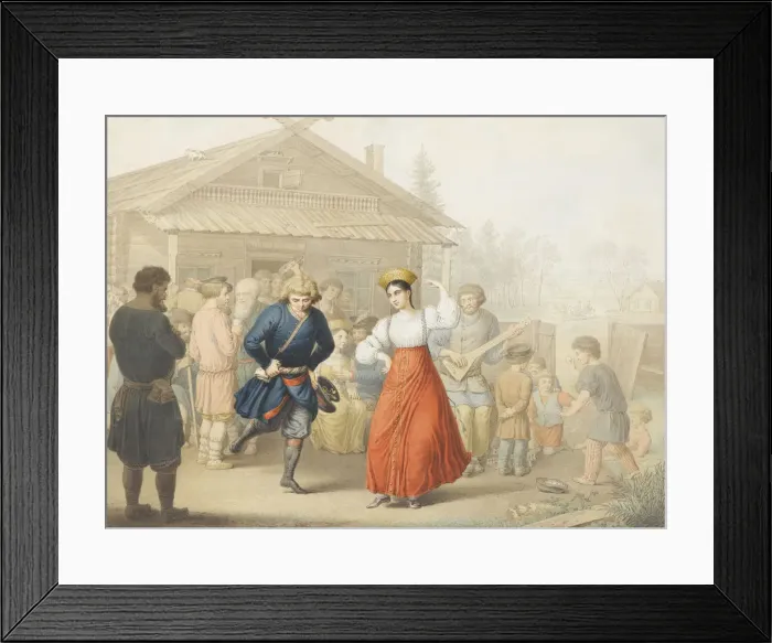 Framed Print : Merry-making Outside a Tavern. Artist: Opiz, Georg Emanuel (1775-1841)