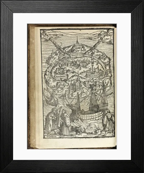Framed Print : Utopia by Thomas More, 1518. Artist: Holbein, Ambrosius (1494-ca. 1520) Framed Print : Utopia by Thomas More, 1518. Artist: Holbein, Ambrosius (1494-ca. 1520)