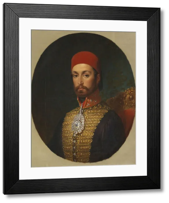 Framed Print : Portrait of Sultan Abdulmecid I, c. 1846. Artist: Cretius, Konstantin Johann Franz (1814-1901) Framed Print : Portrait of Sultan Abdulmecid I, c. 1846. Artist: Cretius, Konstantin Johann Franz (1814-1901)