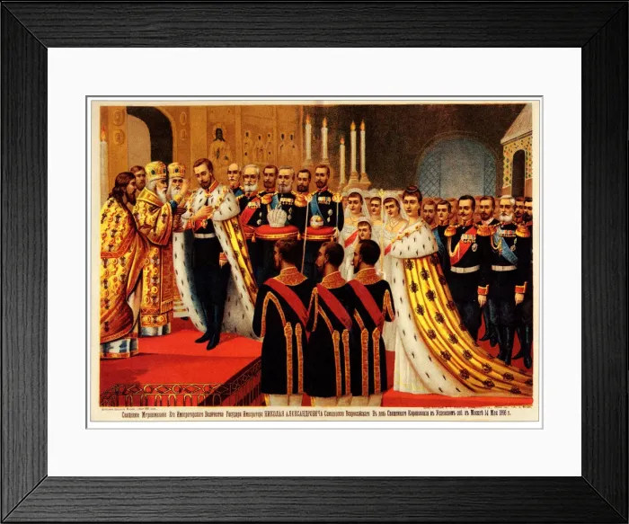 Framed Print : The Coronation Ceremony of Nicholas II. The Anointing, 1896. Artist: Anonymous Framed Print : The Coronation Ceremony of Nicholas II. The Anointing, 1896. Artist: Anonymous