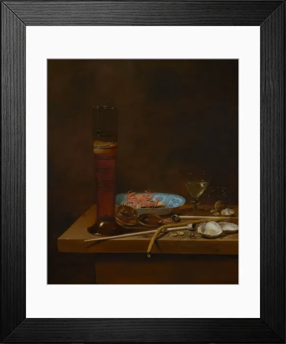 Framed Print : Still life with smoking utensils and crabs, 1657. Artist: Velde, Jan van de III (ca. 1620-1662) Framed Print : Still life with smoking utensils and crabs, 1657. Artist: Velde, Jan van de III (ca. 1620-1662)