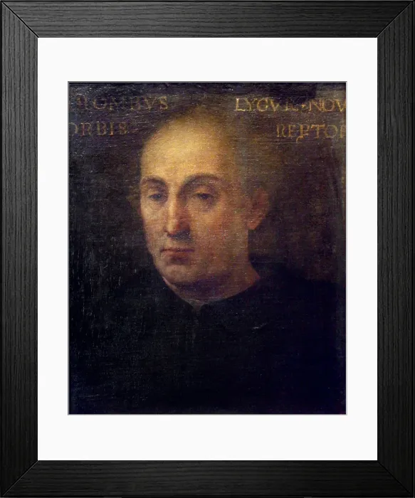 Framed Print : Portrait of Christopher Columbus, 1556. Artist: Dell Altissimo, Cristofano (1525-1605) Framed Print : Portrait of Christopher Columbus, 1556. Artist: Dell Altissimo, Cristofano (1525-1605)