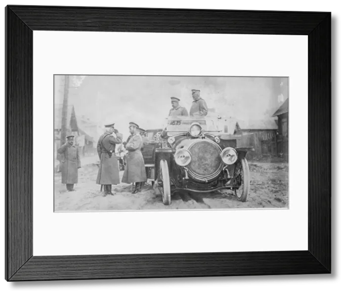 Framed Print : Nicholas II of Russia, Grand Duke Nicholas Nikolaevich and General Count Georgi Bobrinsky at the fro Artist: Anonymous Framed Print : Nicholas II of Russia, Grand Duke Nicholas Nikolaevich and General Count Georgi Bobrinsky at the fro Artist: Anonymous