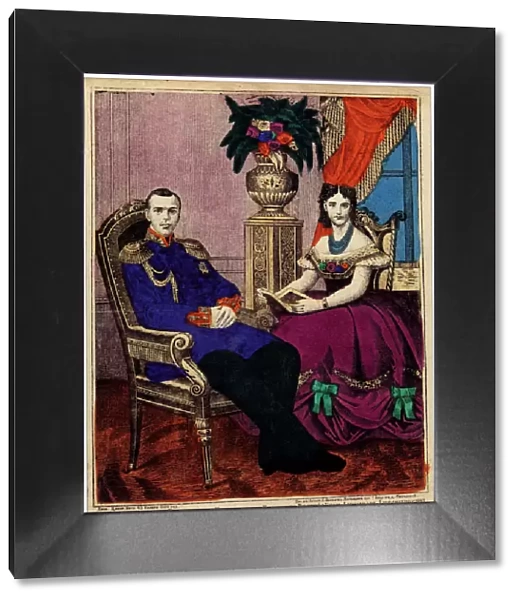 Crowne prince Alexander Alexandrovich with Princess Maria Feodorovna, 1866. Artist: Anonymous
