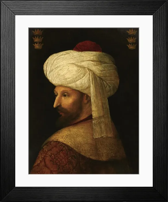 Framed Print : The Sultan Mehmet II, 16th century. Artist: Bellini, Gentile, (Follower of) Framed Print : The Sultan Mehmet II, 16th century. Artist: Bellini, Gentile, (Follower of)