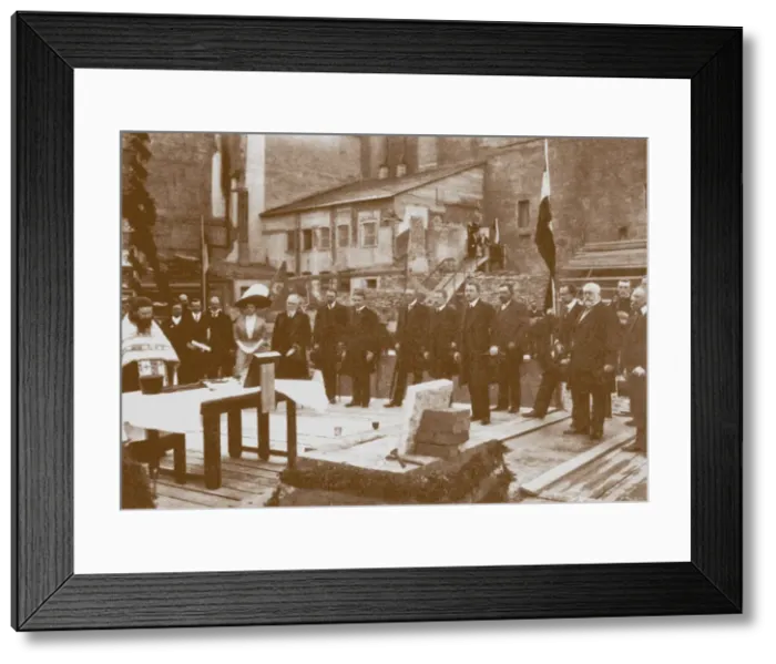 Framed Print : Public prayer before the beginning of the construction work of the the new German Embassy in St. Pet Artist: Anonymous Framed Print : Public prayer before the beginning of the construction work of the the new German Embassy in St. Pet Artist: Anonymous
