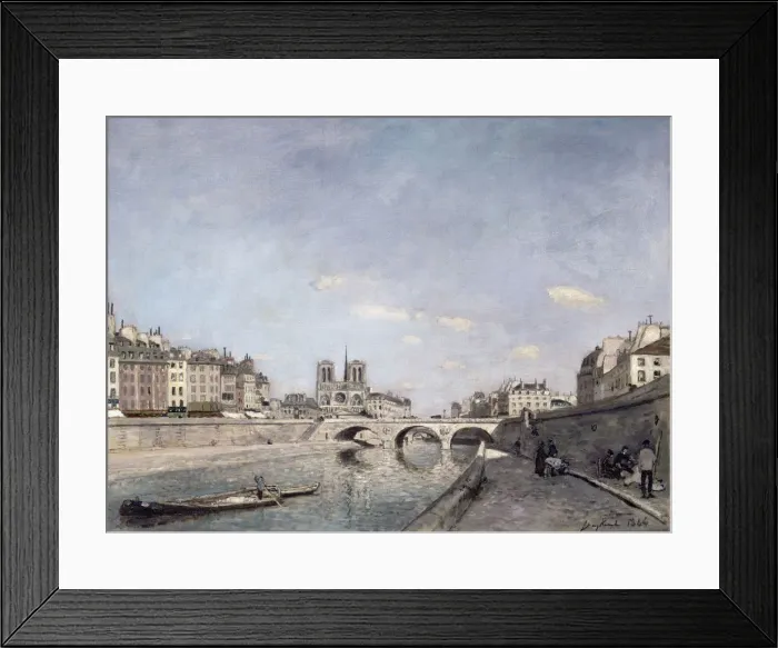 Framed Print : The Seine and Notre-Dame, 1864. Artist: Jongkind, Johan Barthold (1819-1891) Framed Print : The Seine and Notre-Dame, 1864. Artist: Jongkind, Johan Barthold (1819-1891)