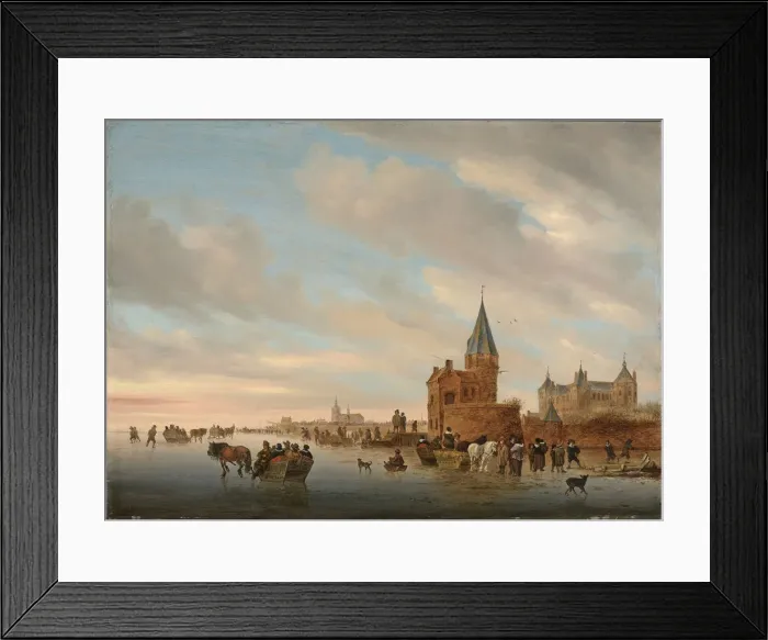 Framed Print : Winter Landscape with Ice pleasures in front of a Capriccio of the city of Arnheim, 1652. Artist: Ruisdael, Salomon Jacobsz, van (1600 / 3-1670) Framed Print : Winter Landscape with Ice pleasures in front of a Capriccio of the city of Arnheim, 1652. Artist: Ruisdael, Salomon Jacobsz, van (1600 / 3-1670)