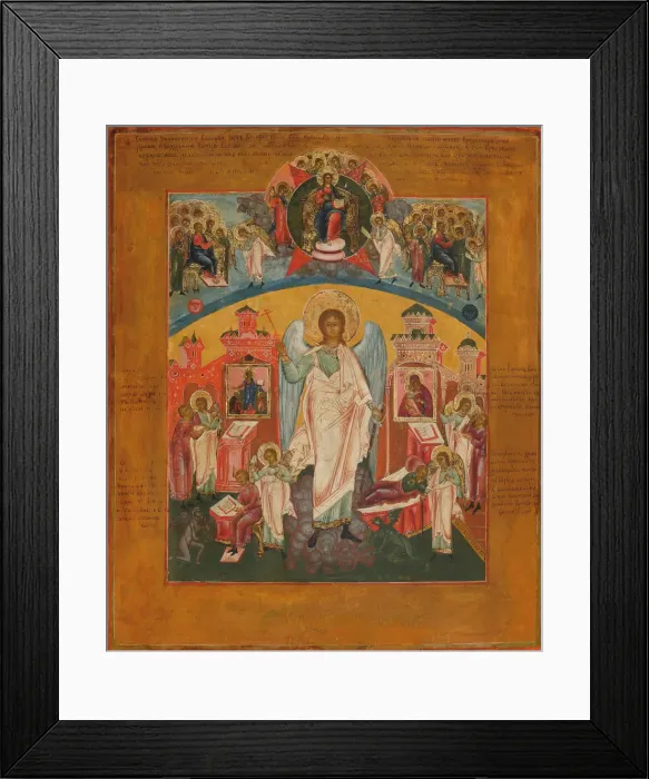 Framed Print : The Guardian Angel, 19th century. Artist: Russian icon Framed Print : The Guardian Angel, 19th century. Artist: Russian icon