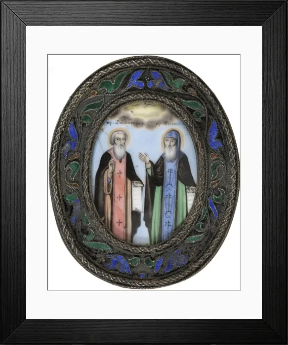 Framed Print : Saints Dimitry of Rostov and Ignatius Brianchaninov. Artist: Russian icon Framed Print : Saints Dimitry of Rostov and Ignatius Brianchaninov. Artist: Russian icon