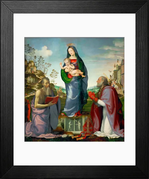 Framed Print : Madonna and Child with Saints James and Zenobius, 1506. Artist: Albertinelli, Mariotto (1474-1515) Framed Print : Madonna and Child with Saints James and Zenobius, 1506. Artist: Albertinelli, Mariotto (1474-1515)