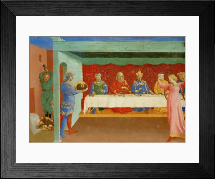 Framed Print : The Feast of Herod and the Beheading of Saint John the Baptist, ca 1430. Artist: Angelico, Fra Giovanni, da Fiesole (ca. 1400-1455) Framed Print : The Feast of Herod and the Beheading of Saint John the Baptist, ca 1430. Artist: Angelico, Fra Giovanni, da Fiesole (ca. 1400-1455)