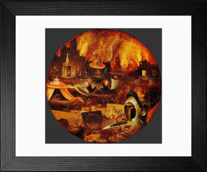 Framed Print : The Hell, ca 1545. Artist: Patinier (Herri met de Bles), Henri, de (1510-1550) Framed Print : The Hell, ca 1545. Artist: Patinier (Herri met de Bles), Henri, de (1510-1550)