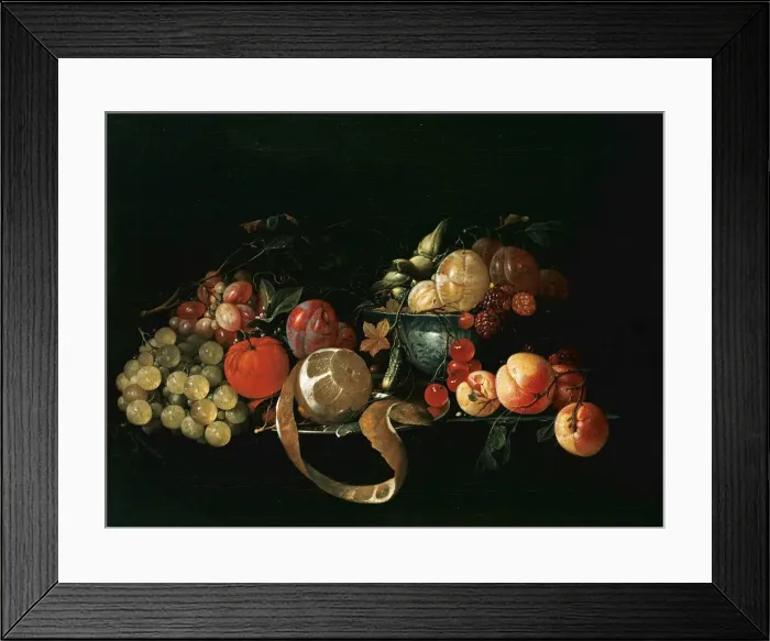 Framed Print : Still life with fruit. Artist: Heem, Cornelis, de (1631-1695) Framed Print : Still life with fruit. Artist: Heem, Cornelis, de (1631-1695)