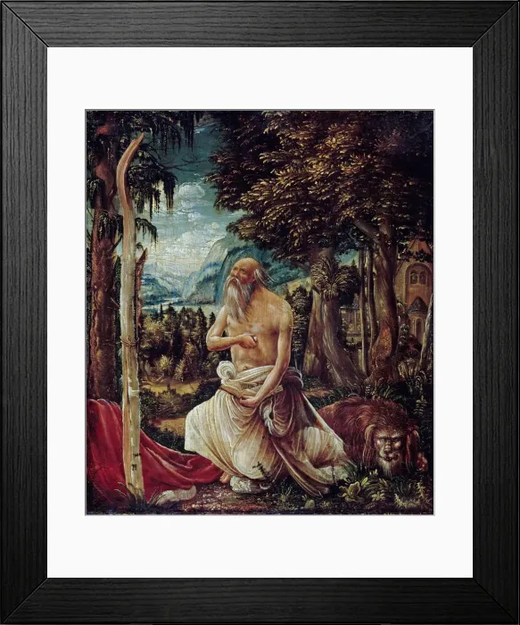 Framed Print : The Repentant Saint Jerome, 1507. Artist: Altdorfer, Albrecht (c. 1480-1538) Framed Print : The Repentant Saint Jerome, 1507. Artist: Altdorfer, Albrecht (c. 1480-1538)