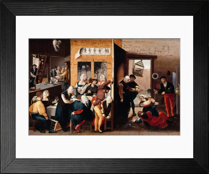 Framed Print : Brothel scene, 1537. Artist: Brunswick Monogrammist (active First Half of 16 cen. ) Framed Print : Brothel scene, 1537. Artist: Brunswick Monogrammist (active First Half of 16 cen. )