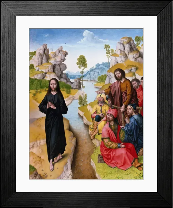 Framed Print : Saint John the Baptist preaching, 15th century. Artist: Bouts, Dirk, (Workshop) Framed Print : Saint John the Baptist preaching, 15th century. Artist: Bouts, Dirk, (Workshop)