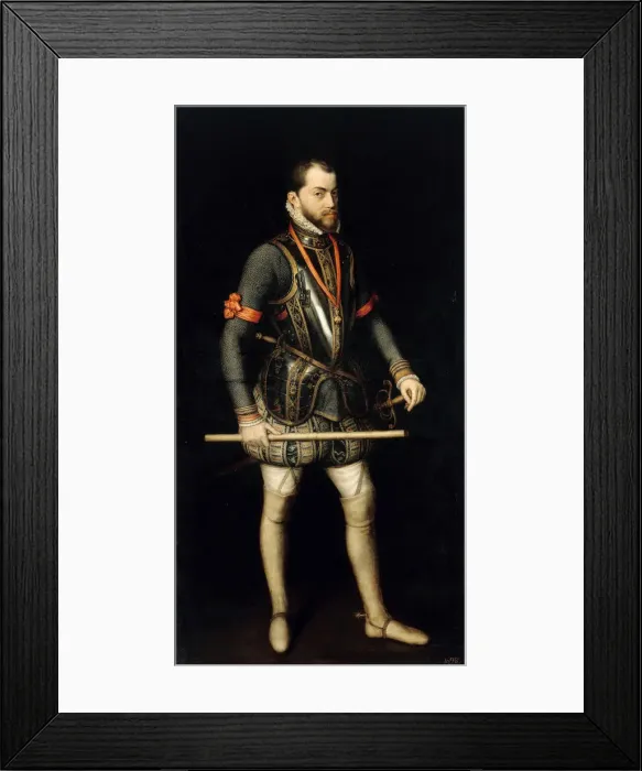 Framed Print : Portrait of Philip II (1527-1598), King of Spain and Portugal. Artist: Sanchez Coello, Alonso (1531-1588) Framed Print : Portrait of Philip II (1527-1598), King of Spain and Portugal. Artist: Sanchez Coello, Alonso (1531-1588)