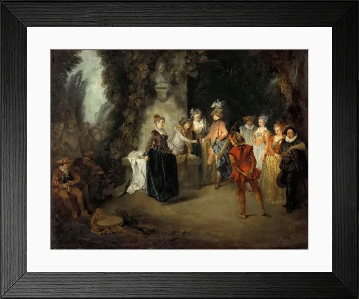 Framed Print : The French Comedy, after 1716. Artist: Watteau, Jean Antoine (1684-1721) Framed Print : The French Comedy, after 1716. Artist: Watteau, Jean Antoine (1684-1721)