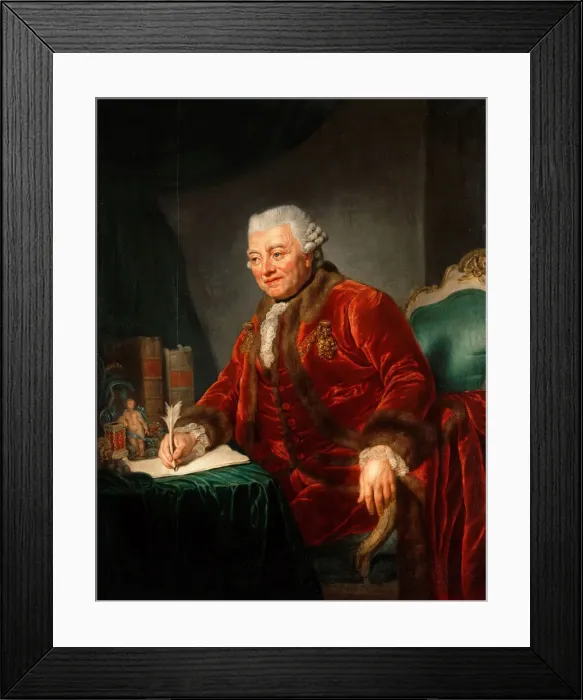 Framed Print : Portrait of Christian Andreas Cothenius (1708-1789), 1777. Artist: Therbusch-Lisiewska, Anna Dorothea (1721-1782)