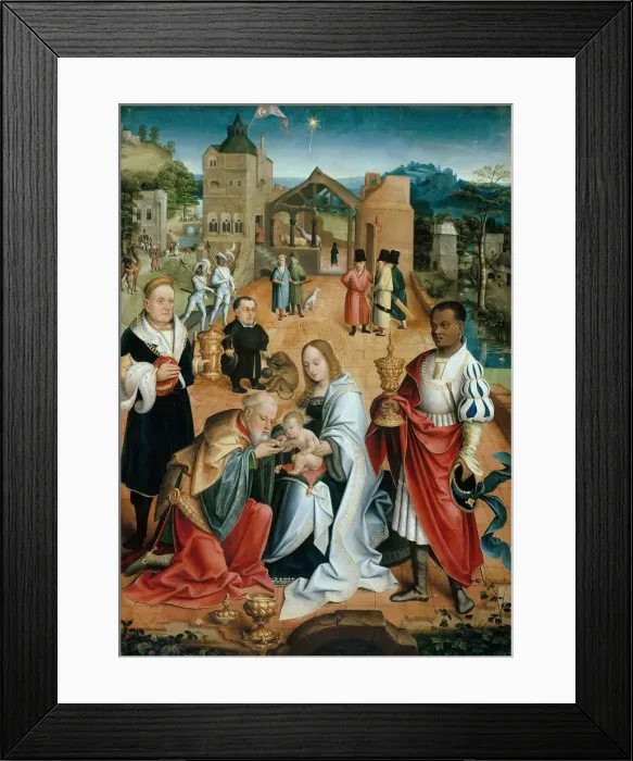Framed Print : The Adoration of the Magi (Central Panel of the Triptych), 16th century. Artist: Utrecht, Jacob Claesz. van (ca. 1480-ca. 1530) Framed Print : The Adoration of the Magi (Central Panel of the Triptych), 16th century. Artist: Utrecht, Jacob Claesz. van (ca. 1480-ca. 1530)