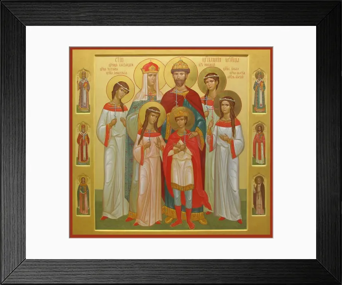 Framed Print : The killed Family of the Tsar Nicholas II, 2004-2007. Artist: Russian icon Framed Print : The killed Family of the Tsar Nicholas II, 2004-2007. Artist: Russian icon