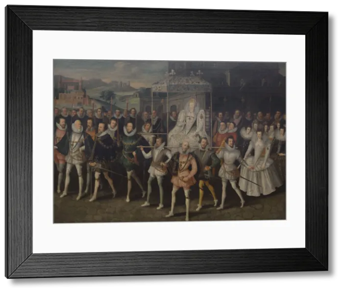 Framed Print : Procession Portrait of Queen Elizabeth, ca 1600-1603. Artist: Anonymous Framed Print : Procession Portrait of Queen Elizabeth, ca 1600-1603. Artist: Anonymous