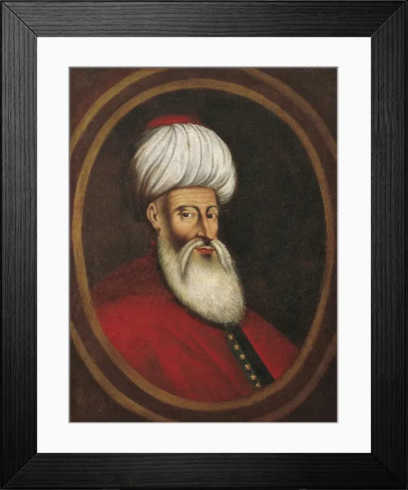 Framed Print : Portrait of the Vizier Kibleli Mustafa Pasha, 1670s. Artist: Austrian master (active ca. 1440-1450) Framed Print : Portrait of the Vizier Kibleli Mustafa Pasha, 1670s. Artist: Austrian master (active ca. 1440-1450)