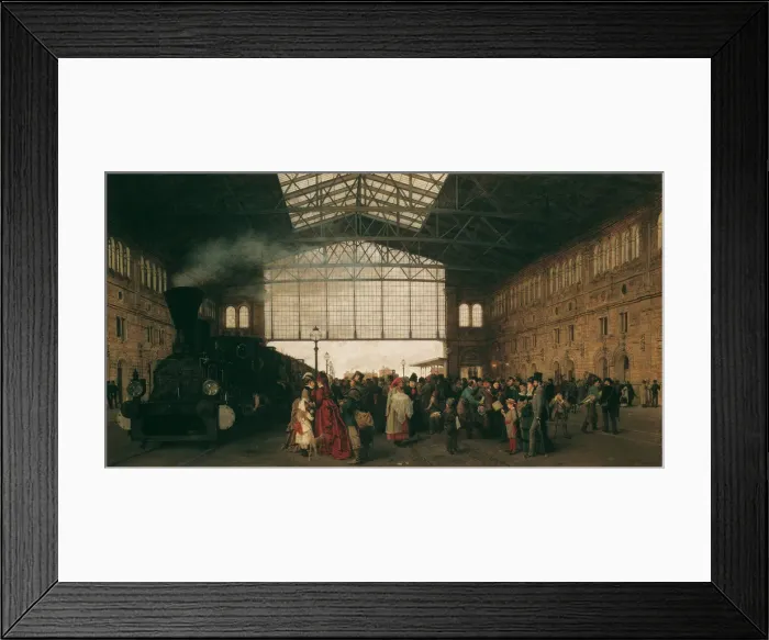 Framed Print : Arrival of a Train at Vienna Northwest Station, 1875. Artist: Karger, Karl (1848-1913) Framed Print : Arrival of a Train at Vienna Northwest Station, 1875. Artist: Karger, Karl (1848-1913)