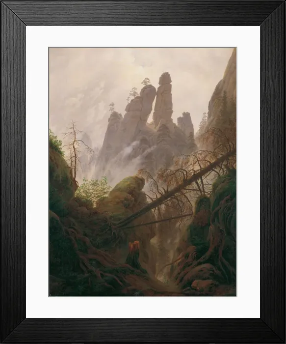 Framed Print : Rocky Landscape in the Elbe Sandstone Mountains, 1822-1823. Artist: Friedrich, Caspar David (1774-1840) Framed Print : Rocky Landscape in the Elbe Sandstone Mountains, 1822-1823. Artist: Friedrich, Caspar David (1774-1840)