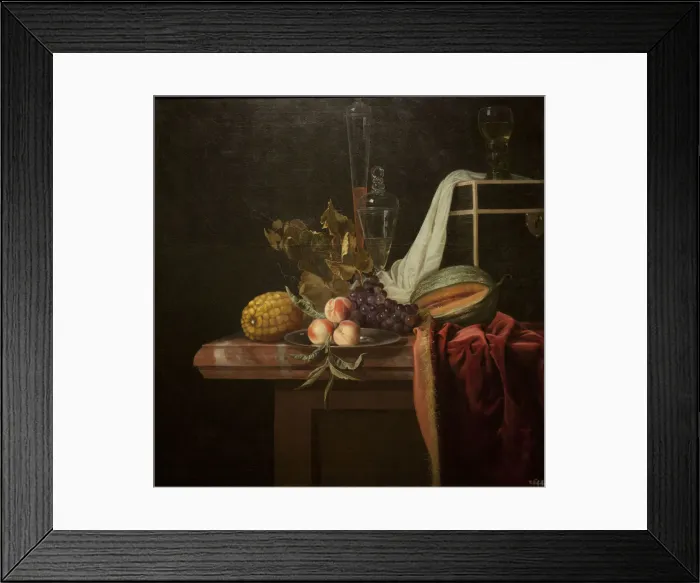 Framed Print : Still life with glass and fruits, ca 1675. Artist: Fromantiou, Henri de (c. 1633 / 34-after 1693) Framed Print : Still life with glass and fruits, ca 1675. Artist: Fromantiou, Henri de (c. 1633 / 34-after 1693)