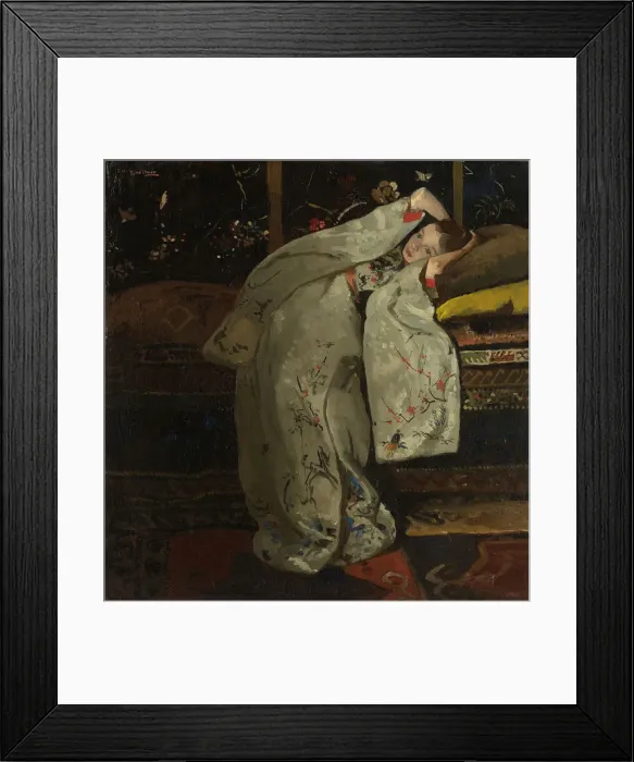 Framed Print : Girl in a White Kimono, 1894. Artist: Breitner, George Hendrik (1857-1923) Framed Print : Girl in a White Kimono, 1894. Artist: Breitner, George Hendrik (1857-1923)