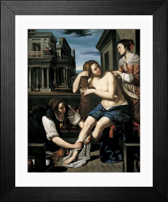 Framed Print : Bathsheba at Her Bath, ca 1637. Artist: Cavallino, Bernardo (1616-1656) Framed Print : Bathsheba at Her Bath, ca 1637. Artist: Cavallino, Bernardo (1616-1656)