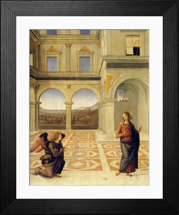 Framed Print : The Annunciation, ca 1498. Artist: Perugino (ca. 1450-1523) Framed Print : The Annunciation, ca 1498. Artist: Perugino (ca. 1450-1523)