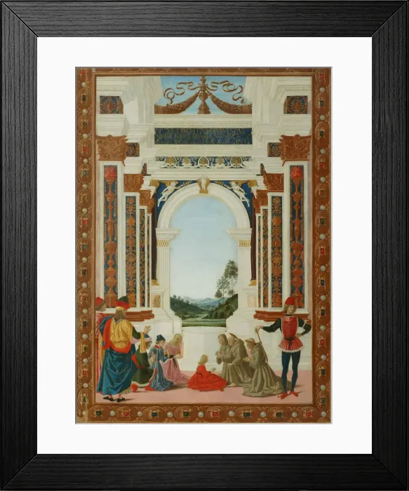 Framed Print : The Healing Wonder of Saint Bernard, c. 1473. Artist: Perugino (ca. 1450-1523) Framed Print : The Healing Wonder of Saint Bernard, c. 1473. Artist: Perugino (ca. 1450-1523)