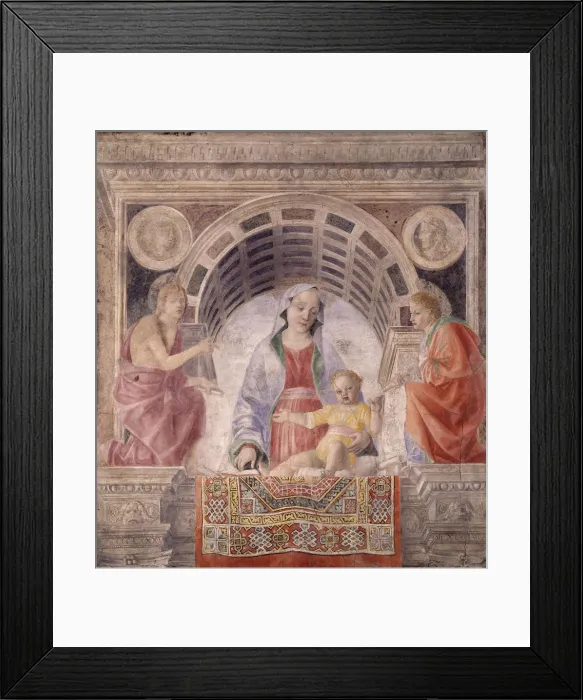 Framed Print : Madonna and Child with Saints John the Baptist and John the Evangelist, 1485. Artist: Foppa, Vincenzo (active 1456-1516) Framed Print : Madonna and Child with Saints John the Baptist and John the Evangelist, 1485. Artist: Foppa, Vincenzo (active 1456-1516)